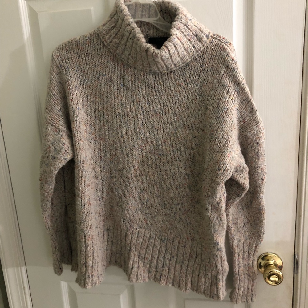 J. Crew Brown Speckled Turtleneck M